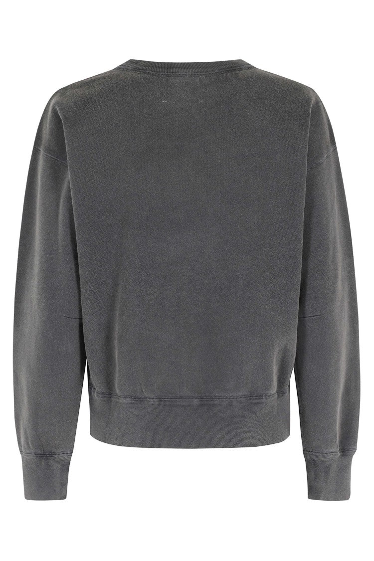 Isabel Marant Étoile Gray Mobyli Gz Blurred Logo Crewneck Cotton-Blend Sweatshirt