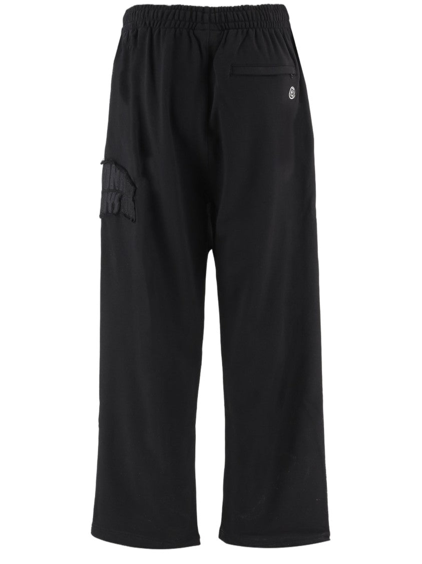 Billionaire Black Embossed Logo Cotton Pants