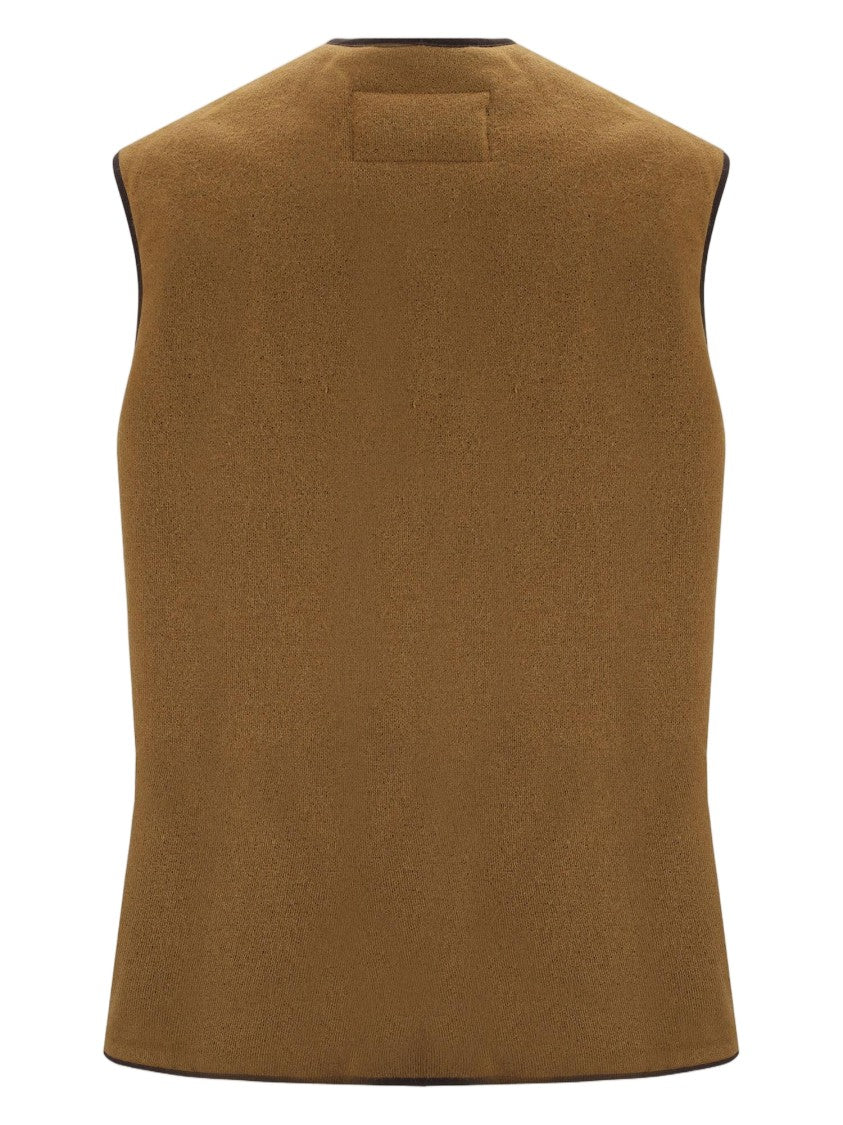 Barbour Light Brown Reversible Fleece-Nylon Vest
