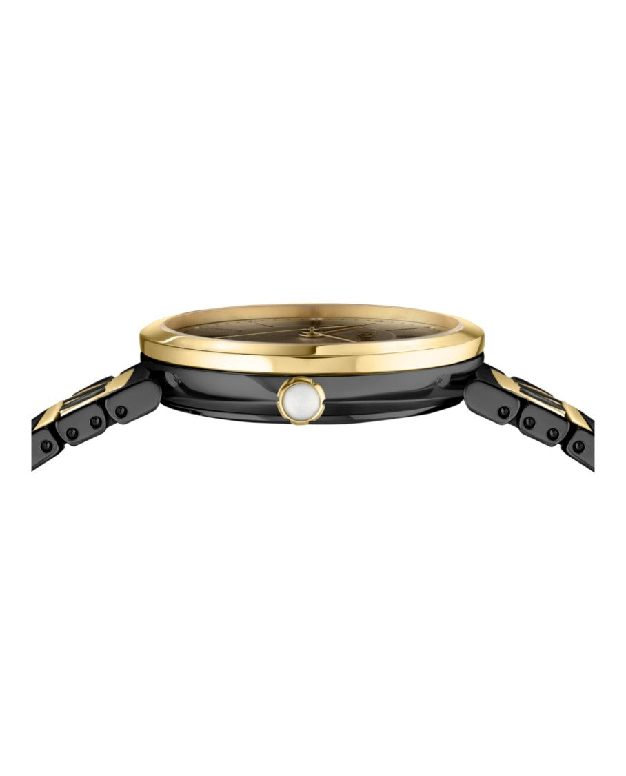 Fendi Two-Tone Diamond-Embellished Swiss Watch With Folding Clasp