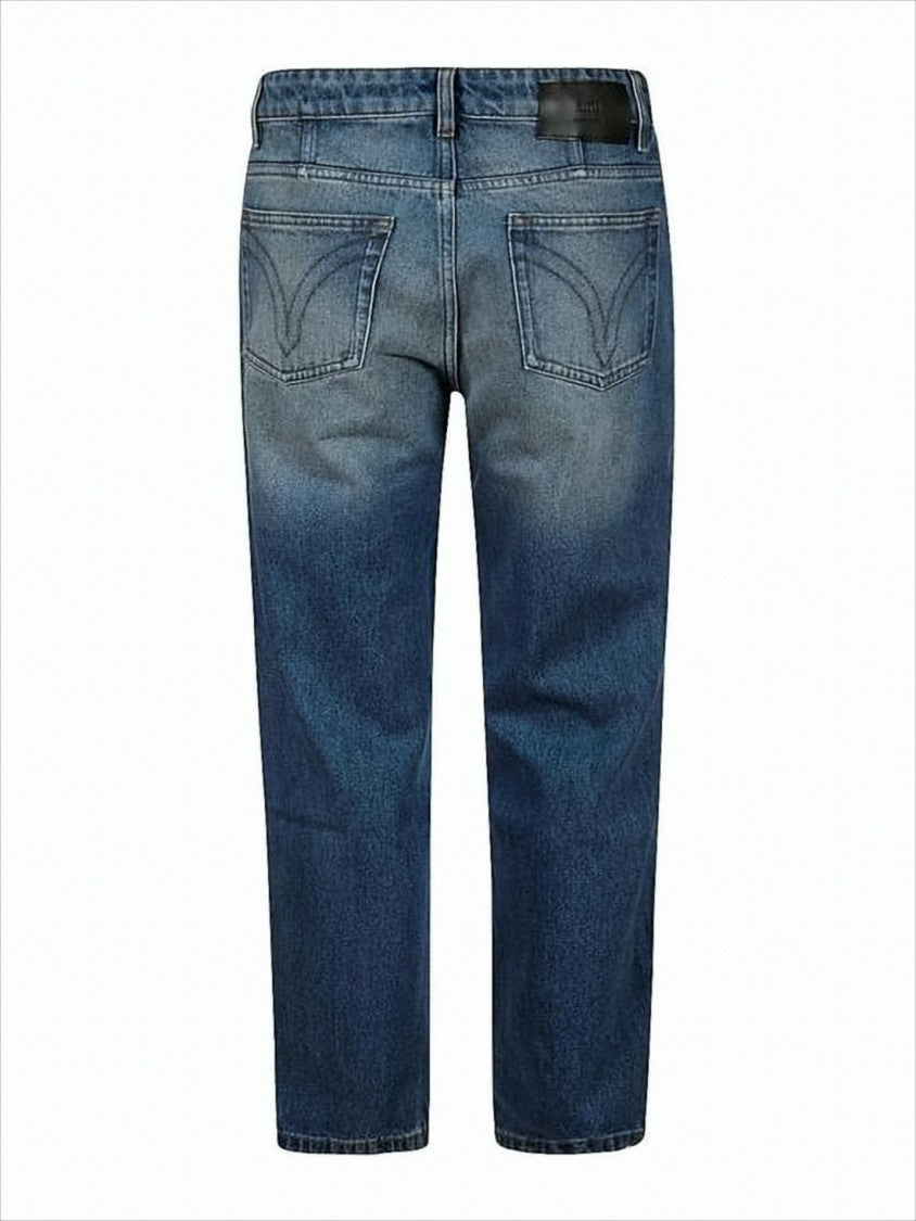 Ami Straight-Leg Denim Pants With Traditional Five-Pocket Styling