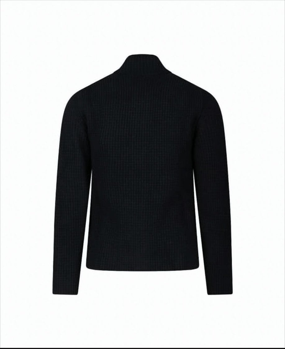 C.P. Company Ribbed Zip-Up Knitwear With High Collar And Front Zipper