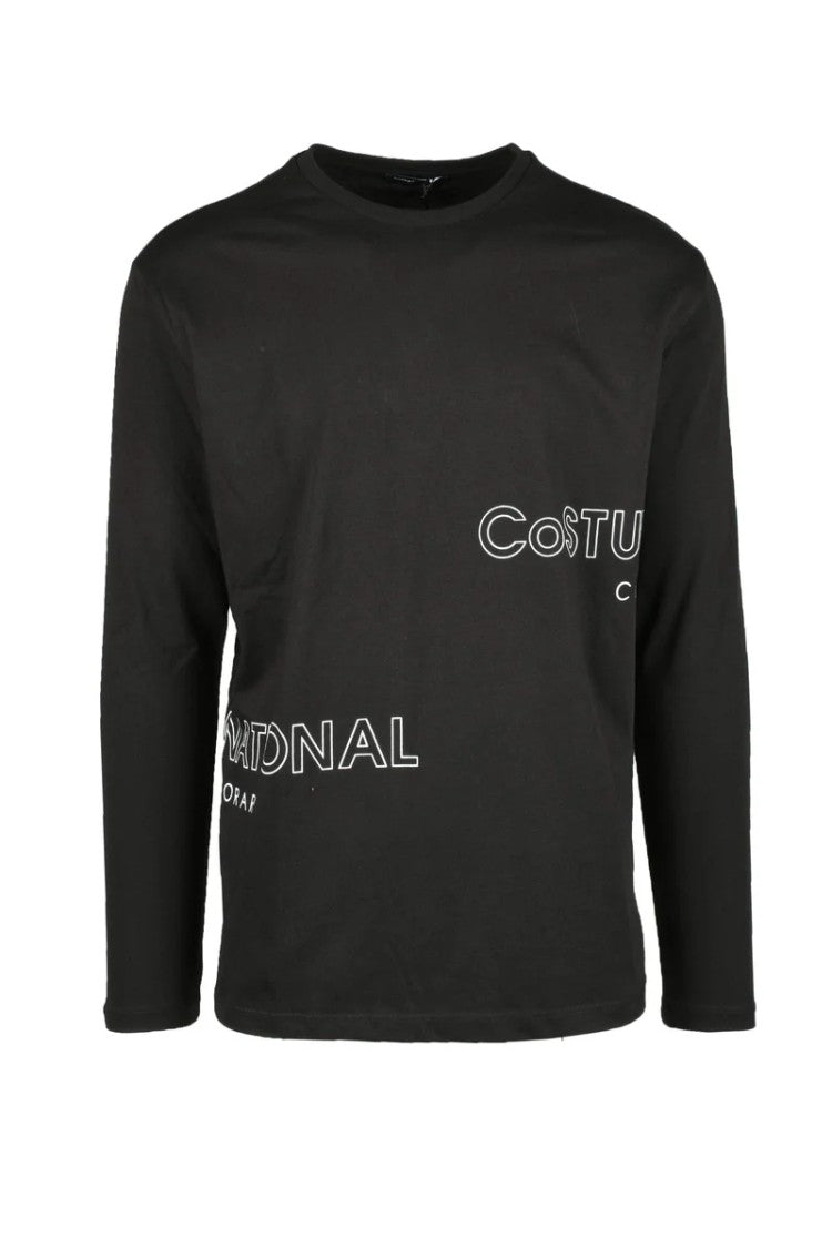 Costume National C. Black Graphic Cotton T-Shirt