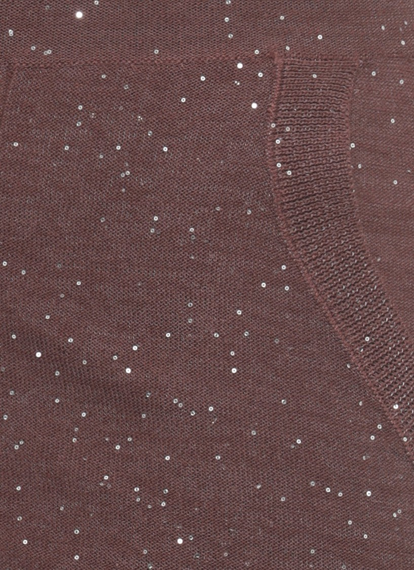 Kangra Brown Viscose Sequined Drawstring Straight-Leg Pants