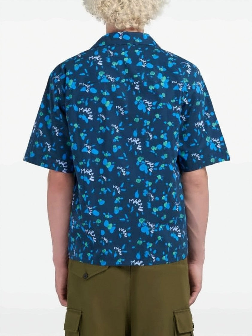 Marni Short-Sleeved Relaxed Fit Shirt With Abstract Pattern