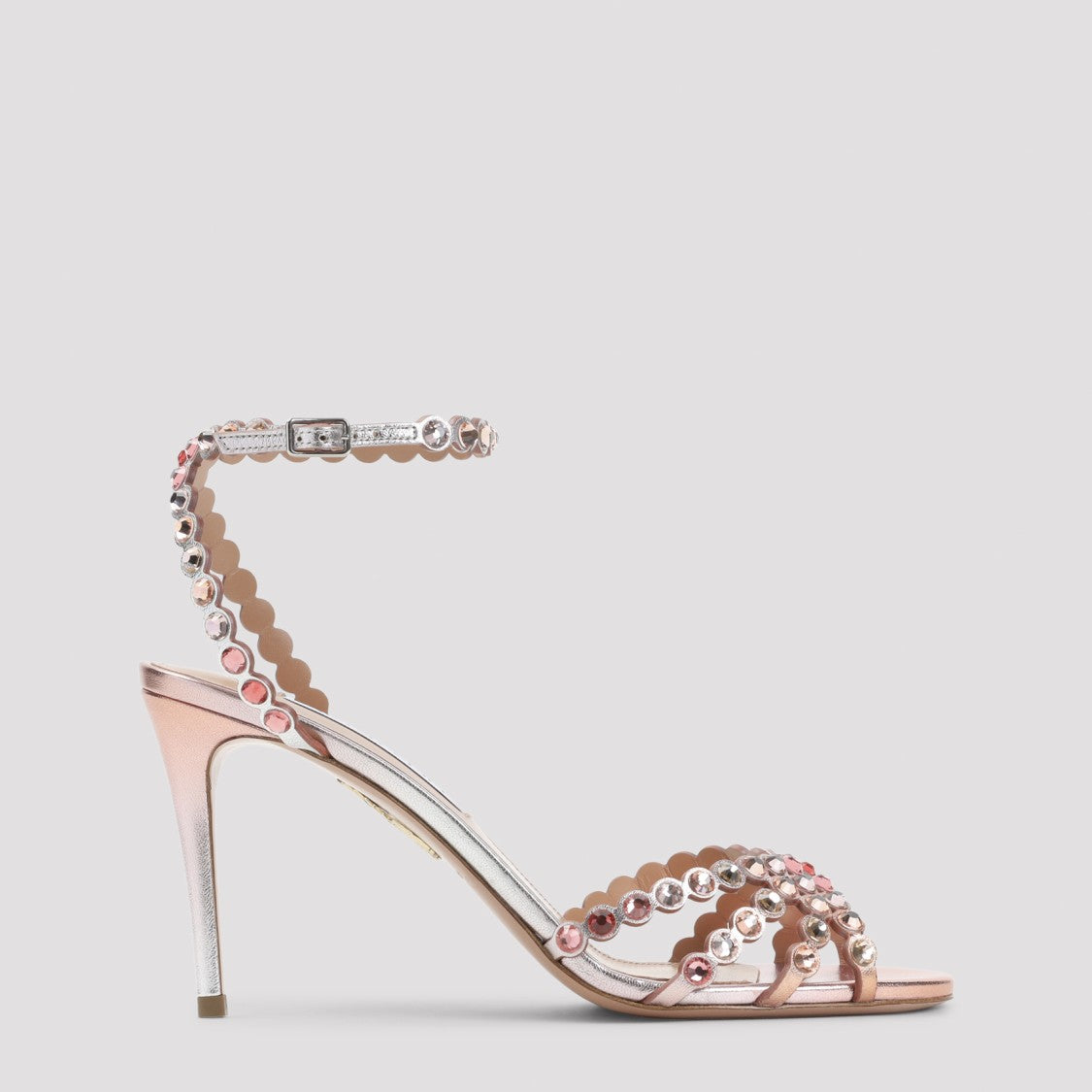 Aquazzura Leather Strass Sandals 9Cm