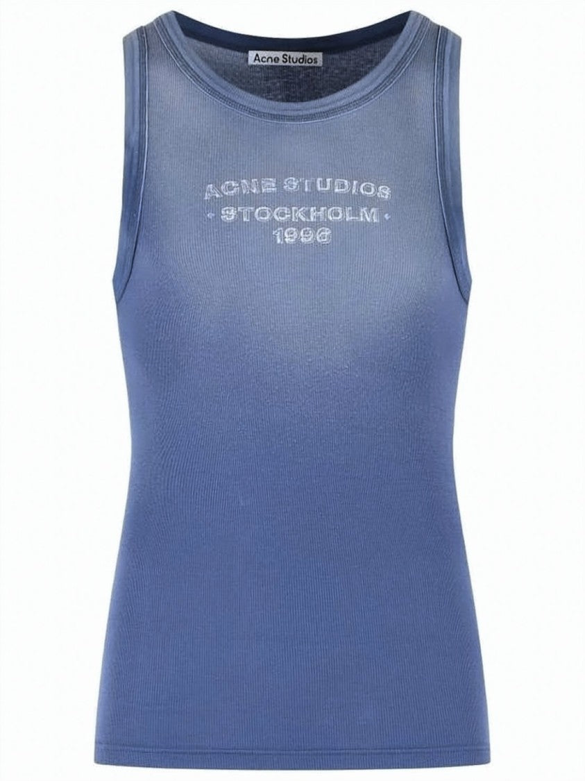 Acne Studios Ribbed Fitted Tank Top With Spray-Style Logo