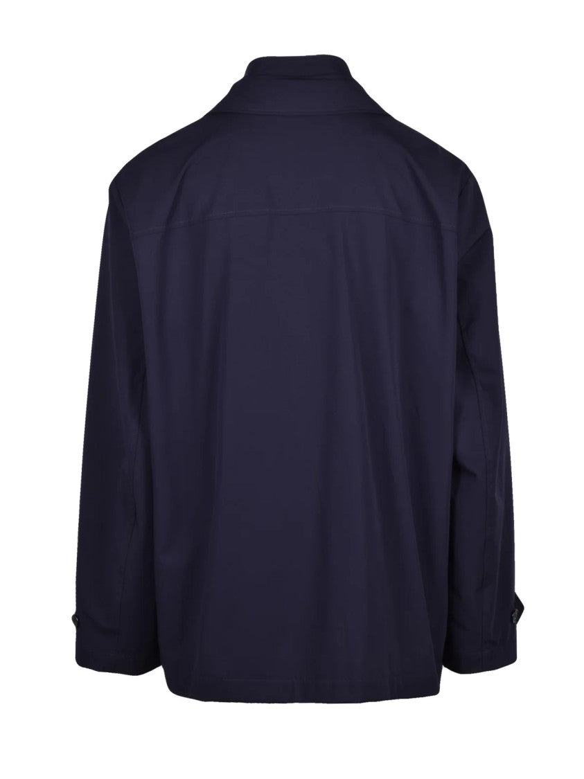 Fay Midnight Blue Polyamide Elastane Overcoat