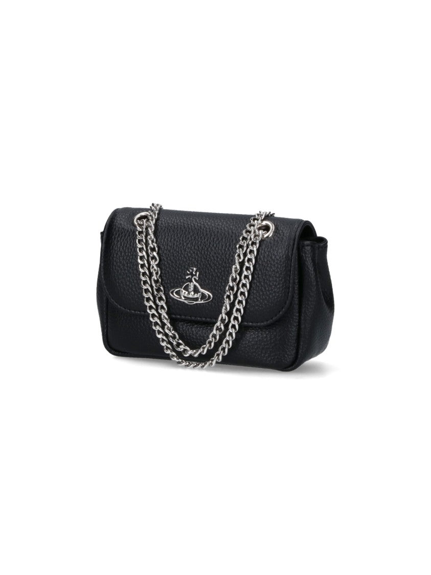 Vivienne Westwood Compact Black Wallet With Design And Smooth Finish