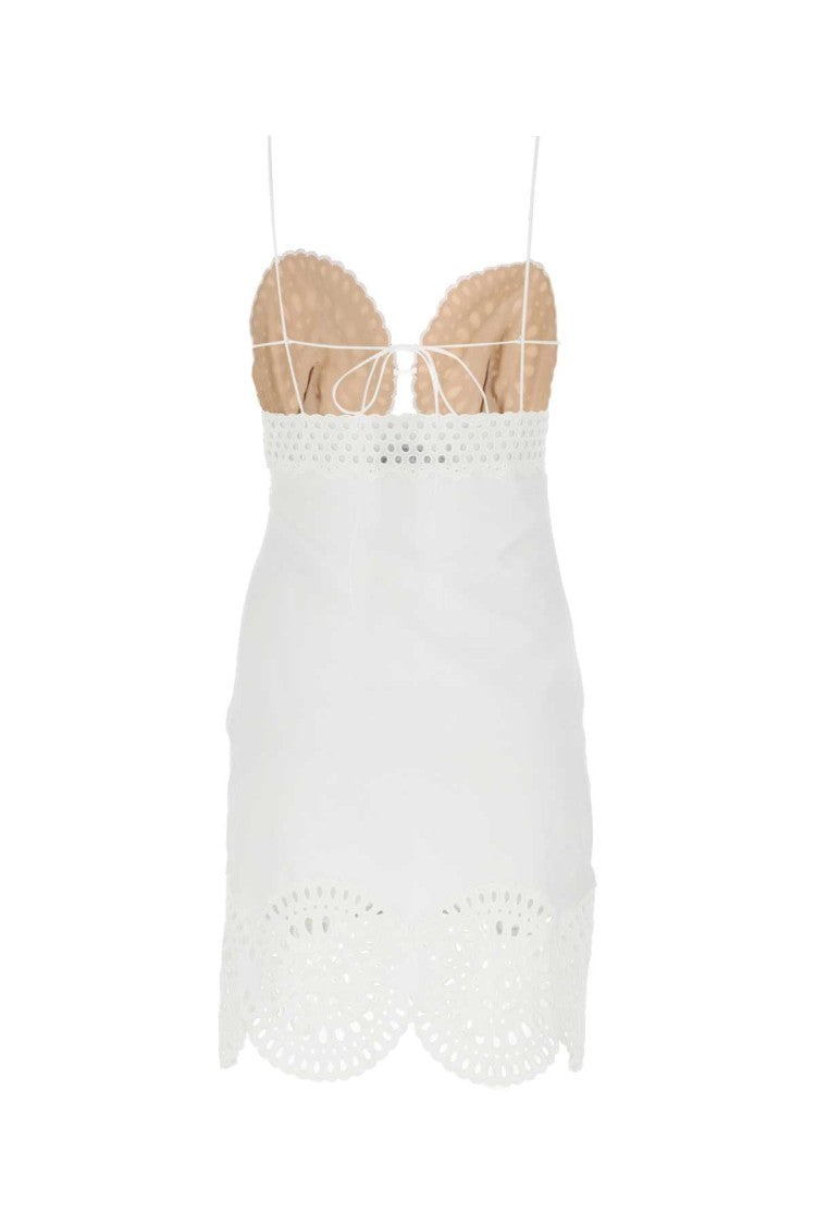 Stella Mccartney White Linen Blend Mini Dress