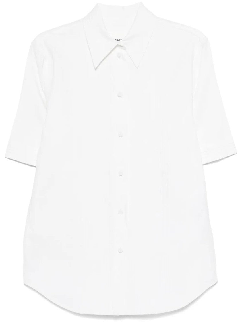 Jil Sander White Linen Shirt With Classic Collar