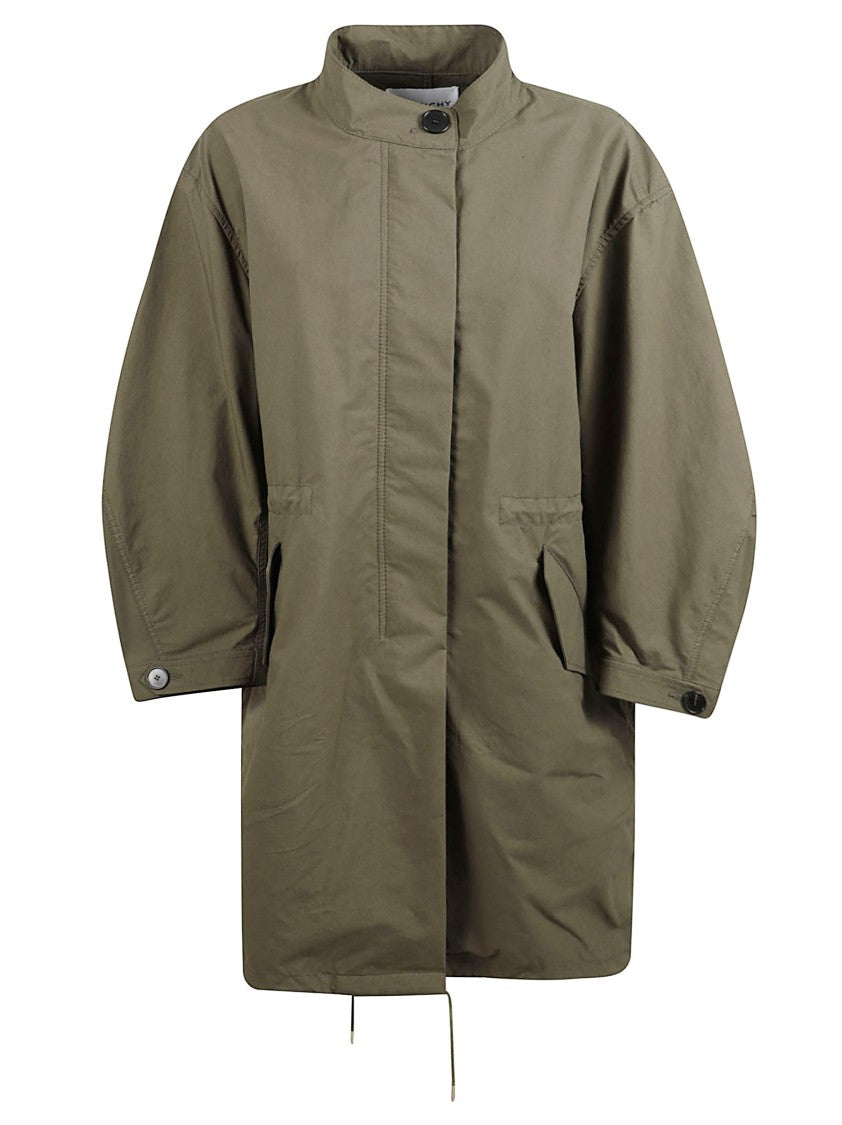Givenchy Crinkled Cotton Parka With High Collar