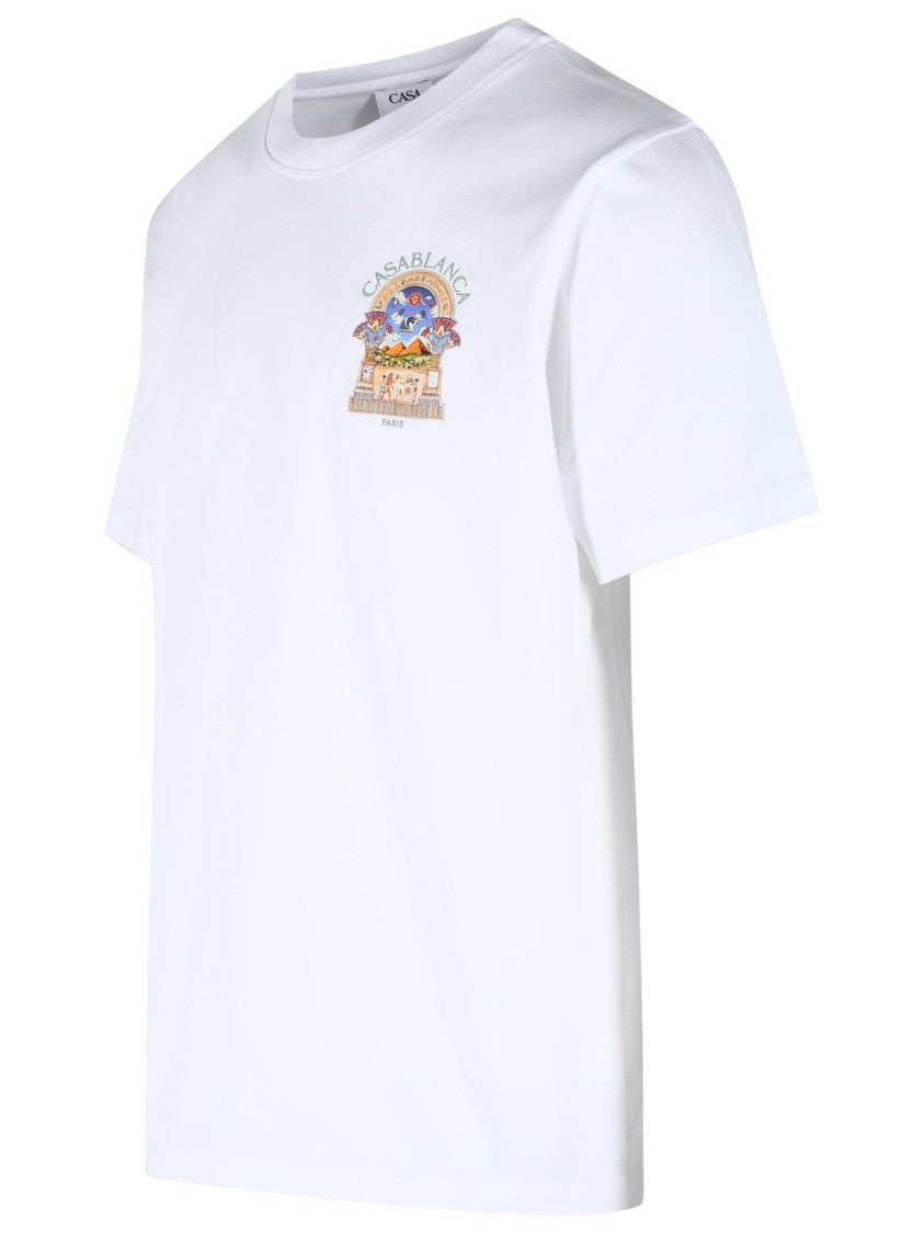 Casablanca 'Egyptian Arch' White Cotton T-Shirt