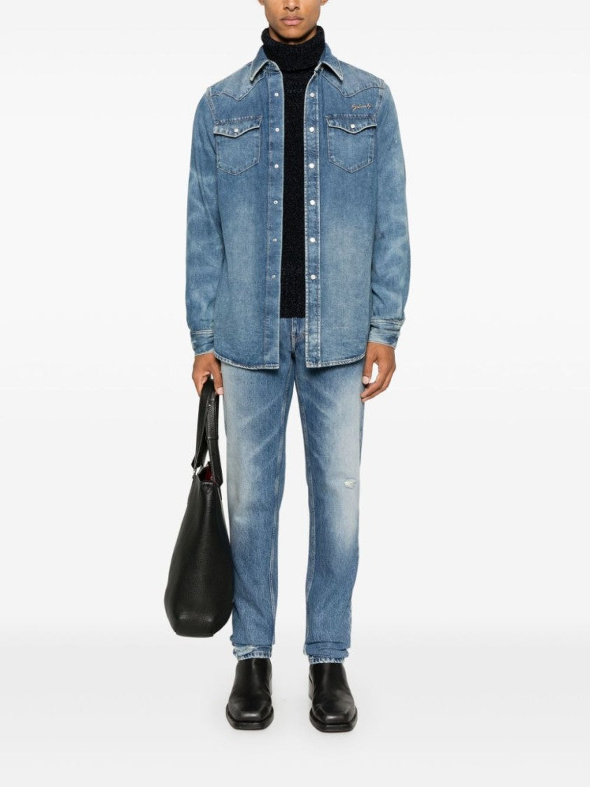 Givenchy Midnight Blue Chenille Roll Neck Sweater