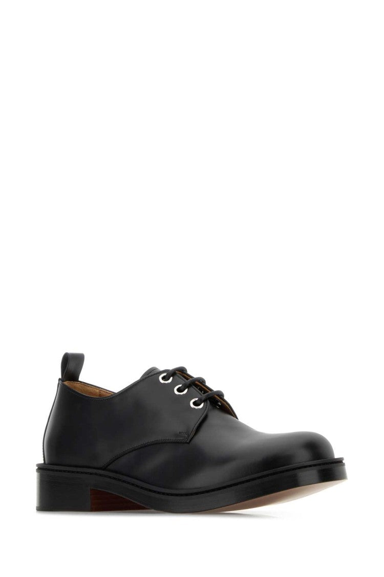 Alexander Mcqueen Black Leather Lace-Up Shoes