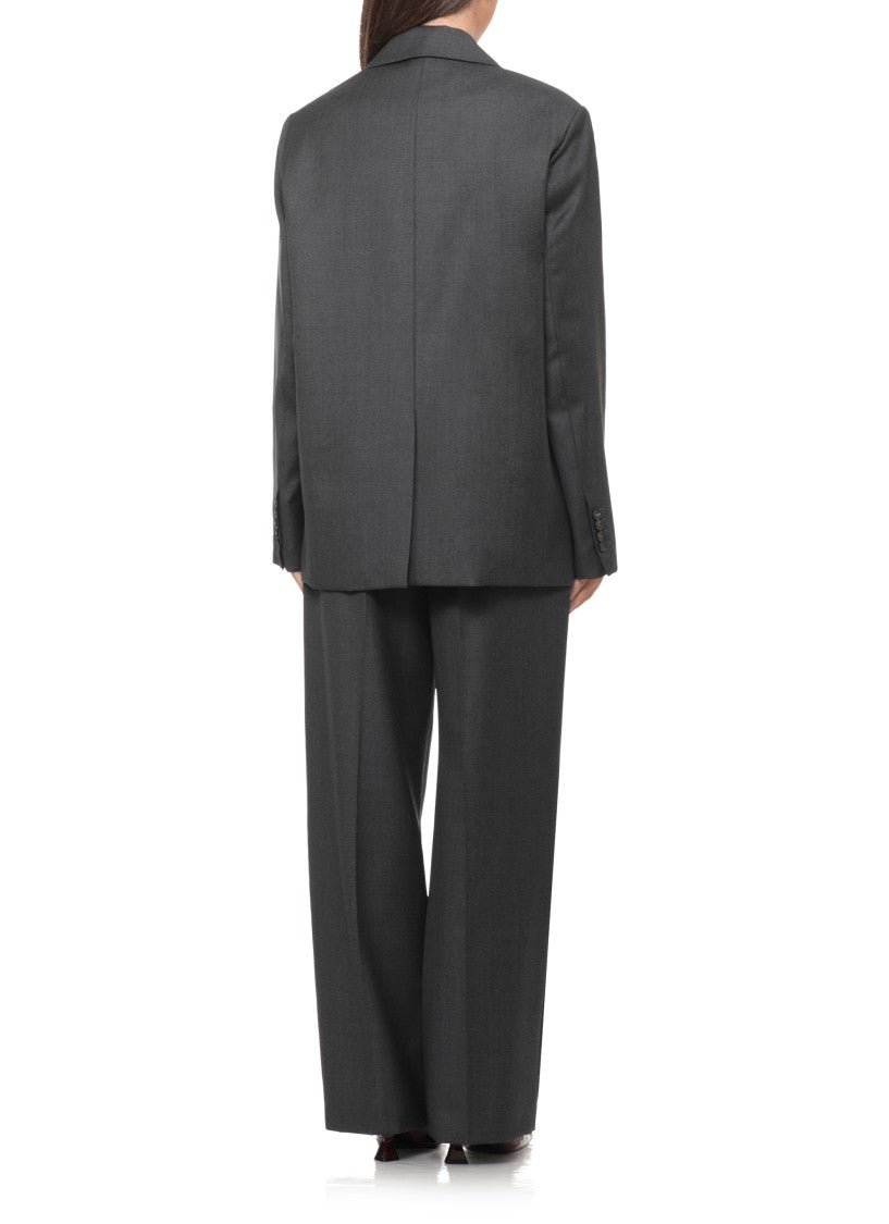 Loulou De Saison Wool Double-Breasted Grey Loulou De Saison Blazer