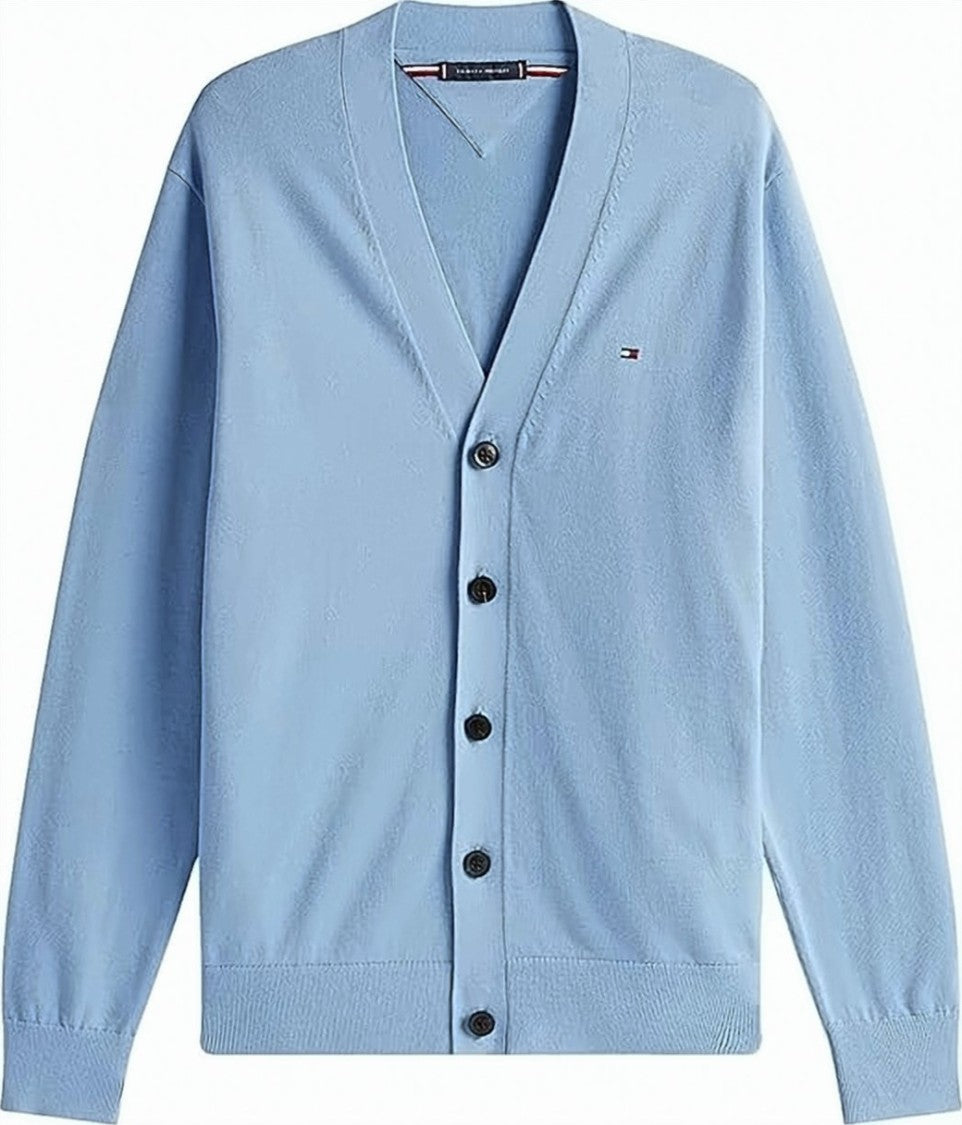 Tommy Hilfiger Light Blue V-Neck Cardigan