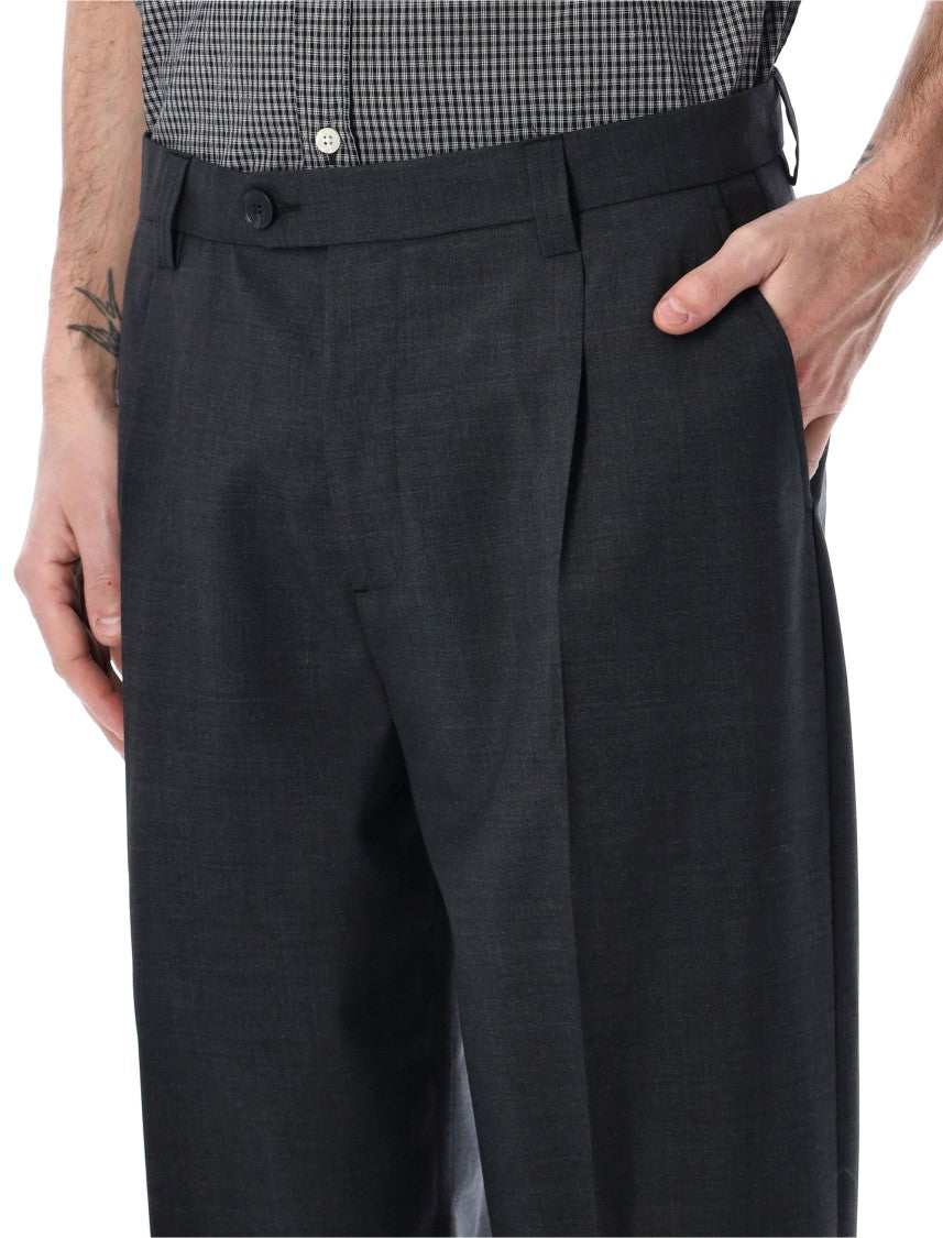 Mfpen Two-Tone Tropical Wool Wide-Leg Pants