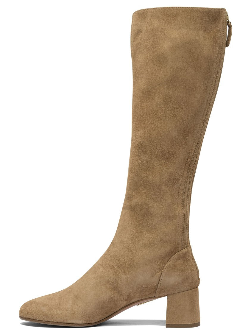 Aquazzura Brown Kid Suede Ankle Boots
