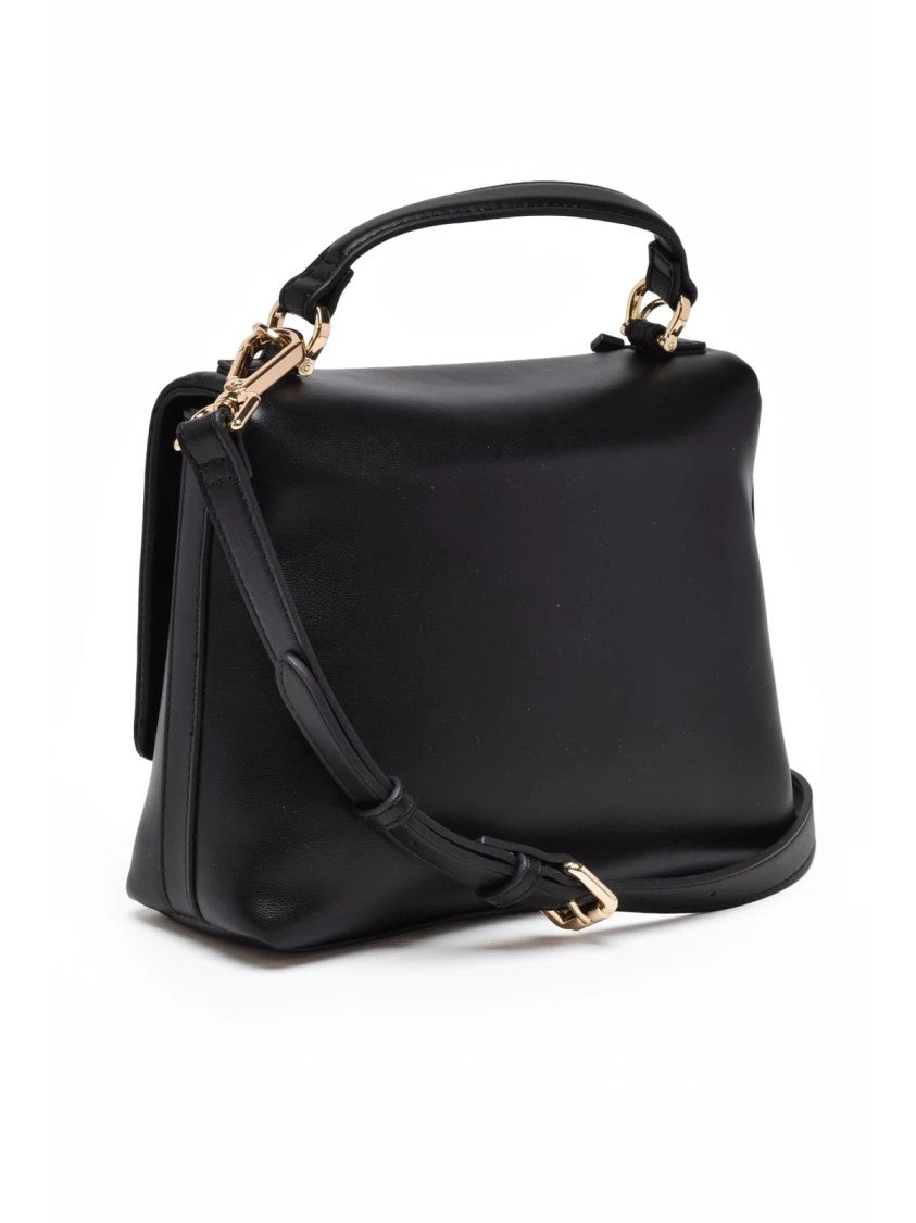 Love Moschino Black Combination Lock Polyurethane Shoulder Bag