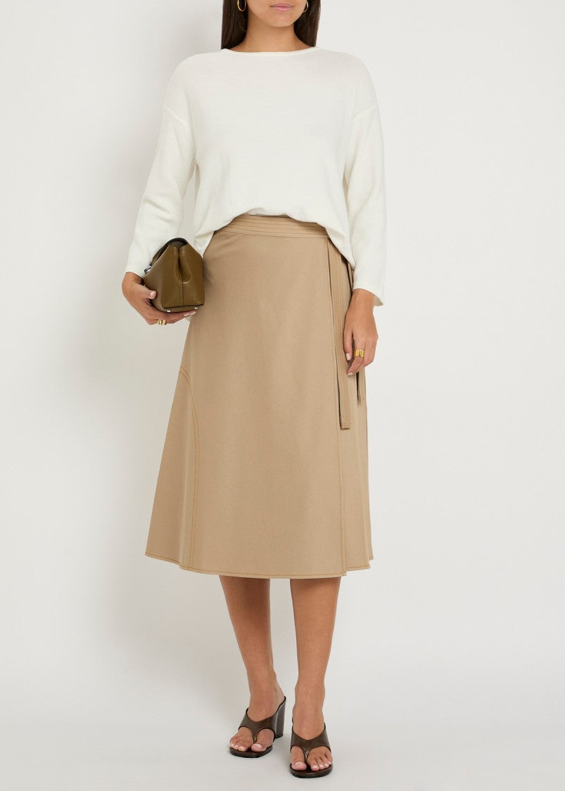 Max Mara Knee-Length A-Line Skirt With Stitched Belt Tie