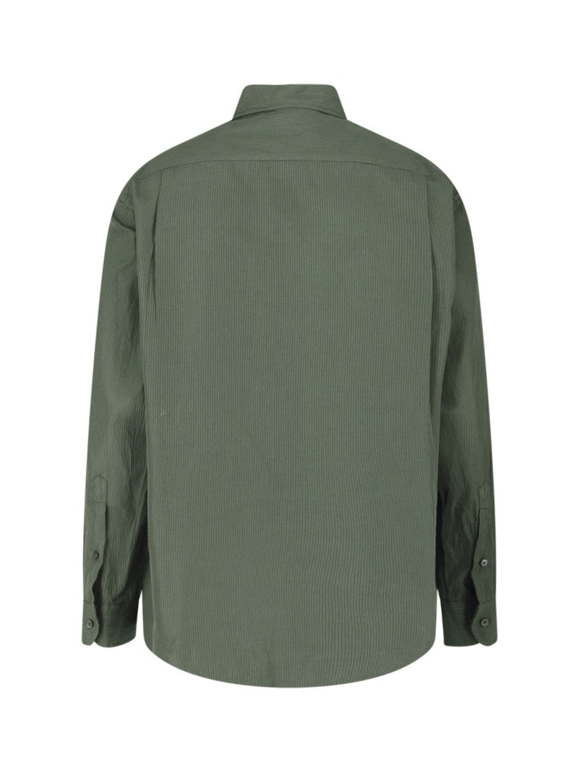 Kaptain Sunshine Subtle Striped Cotton-Silk Shirt