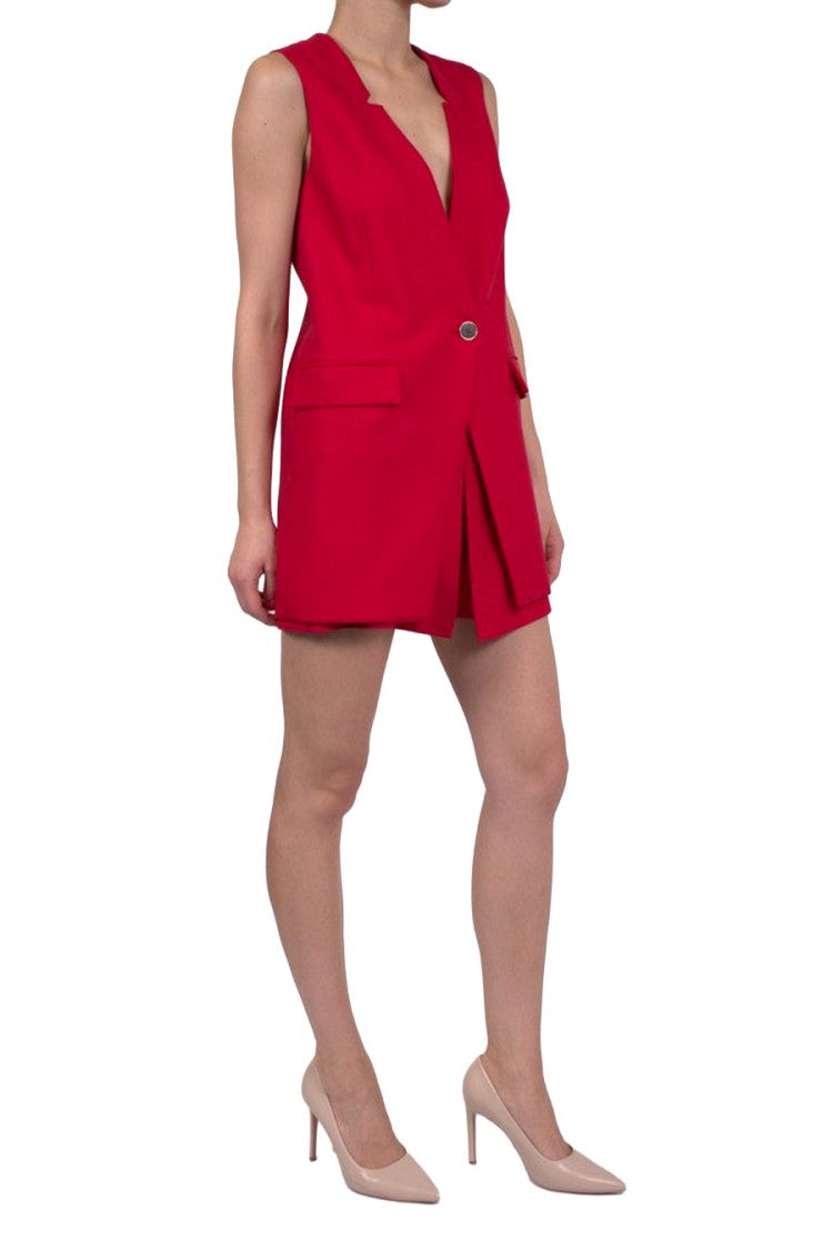 Simona Corsellini Red Crepe Mini Dress
