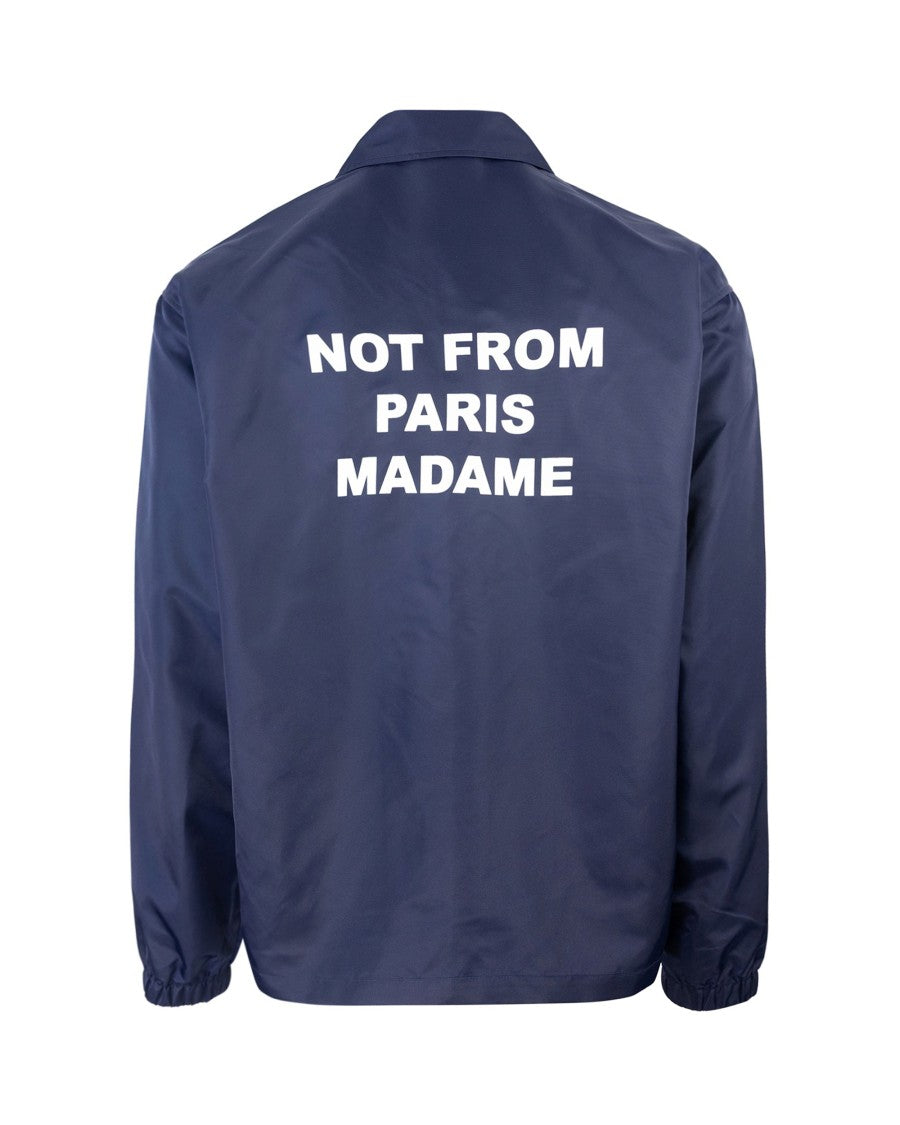 Drôle De Monsieur Lightweight Blue Jacket With Embroidered Logo