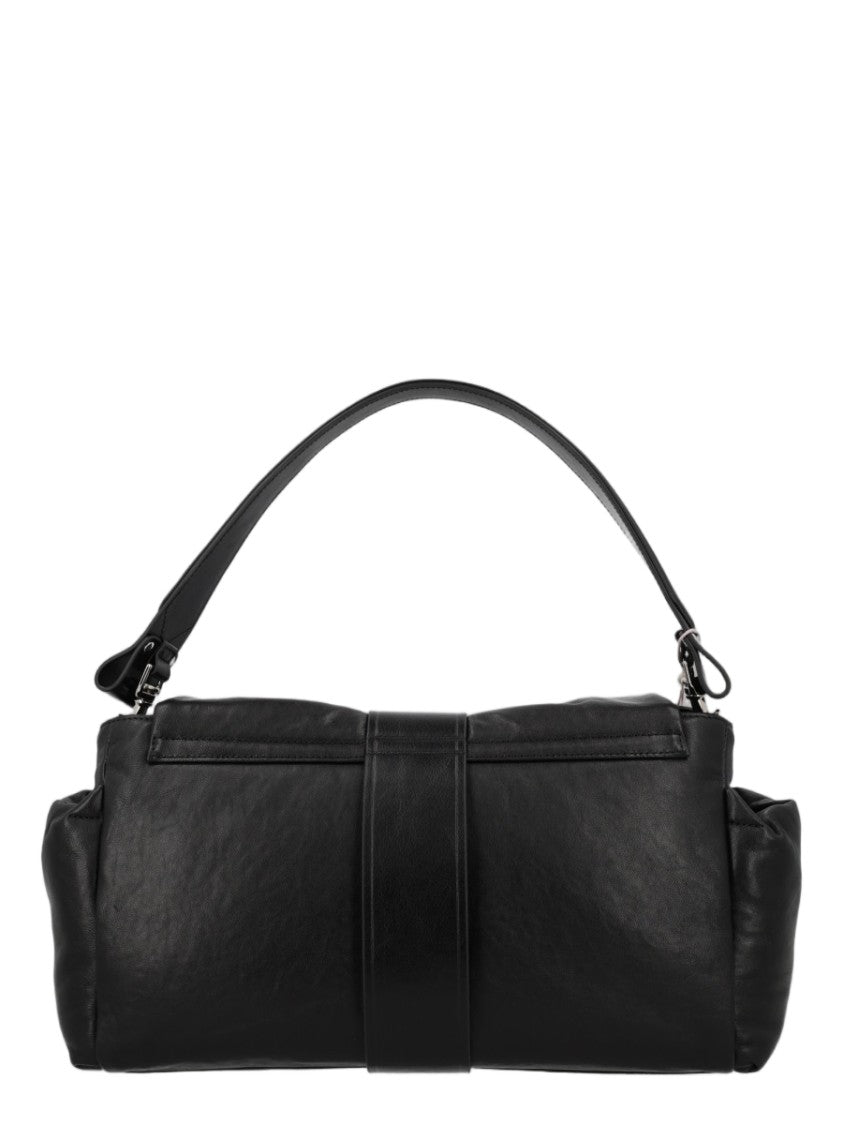 Vivienne Westwood Black Buckle Strap Calf Leather Handbag