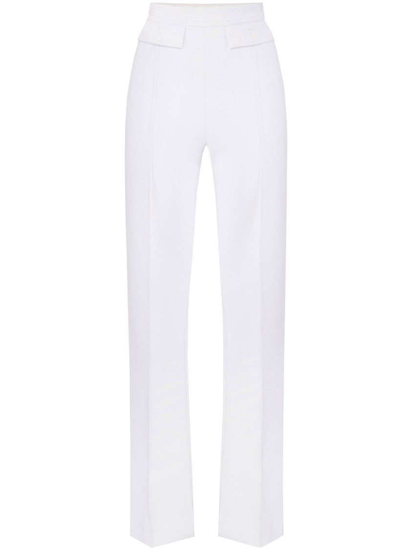 Elisabetta Franchi Tailored White High Waist Wide-Leg Pants