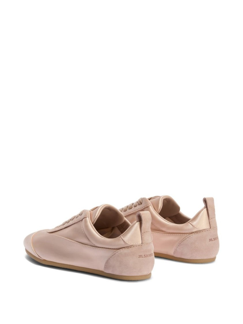Jil Sander Low-Profile Pink Sneakers With Glossy Finish