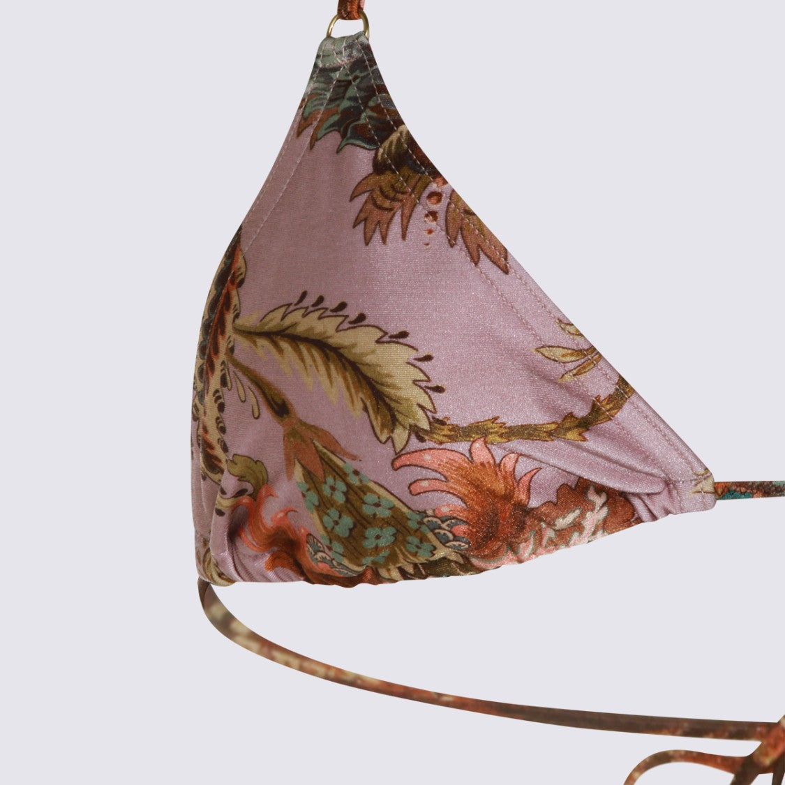 Zimmermann Intricate Floral Triangle Bikini Set With Adjustable Ties