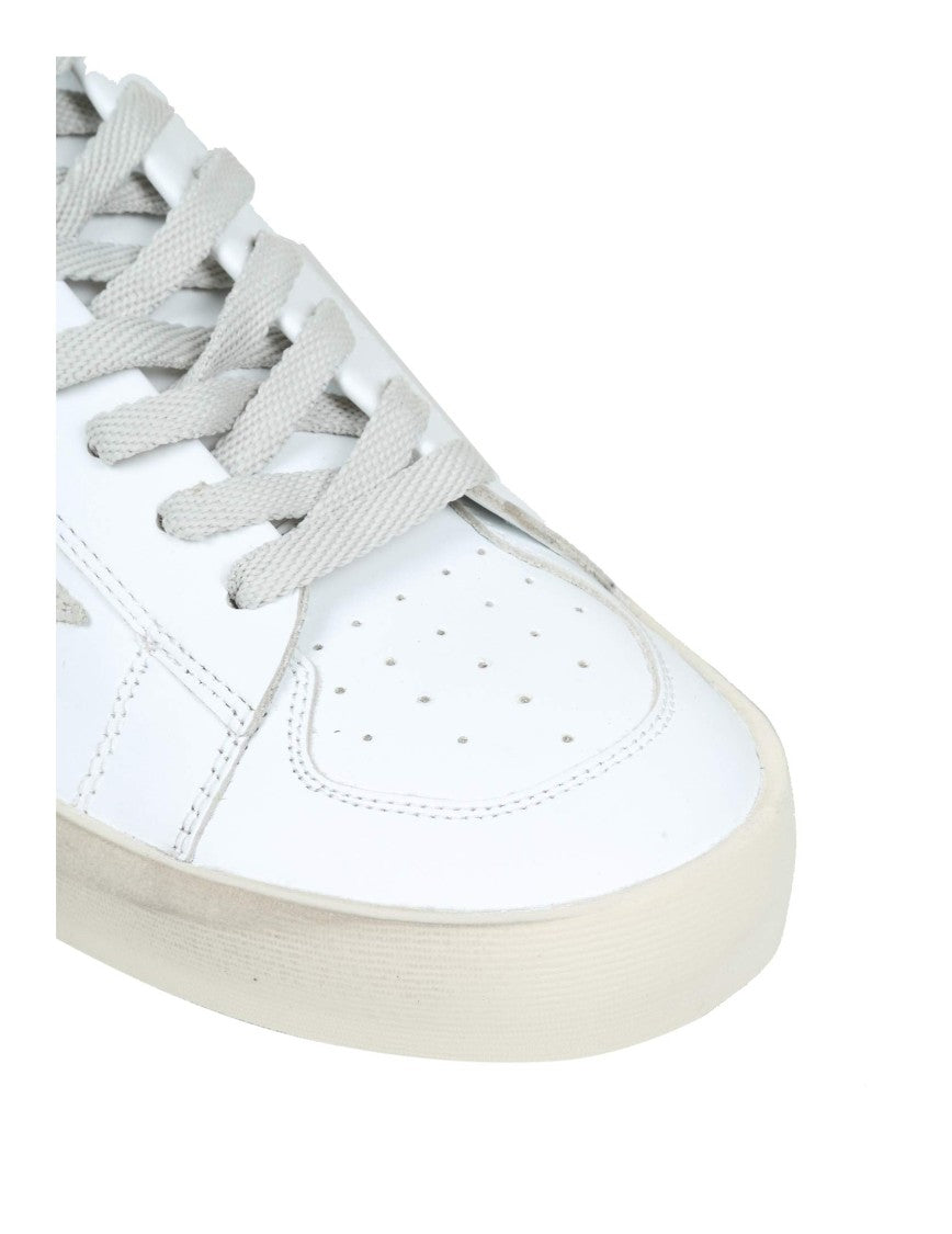 Golden Goose Stardan Leather Sneakers With Vintage Treatment And Asymmetrical Design