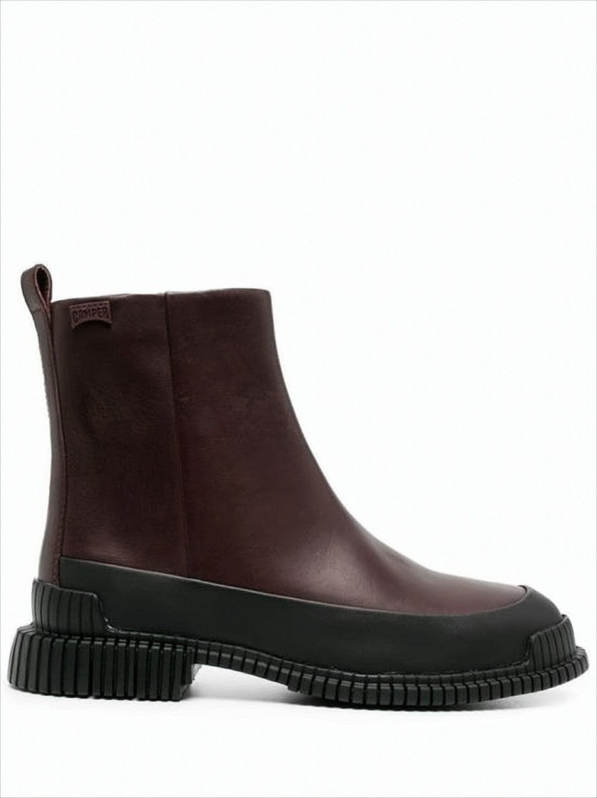 Camper Brown Calf Leather Ankle Boot
