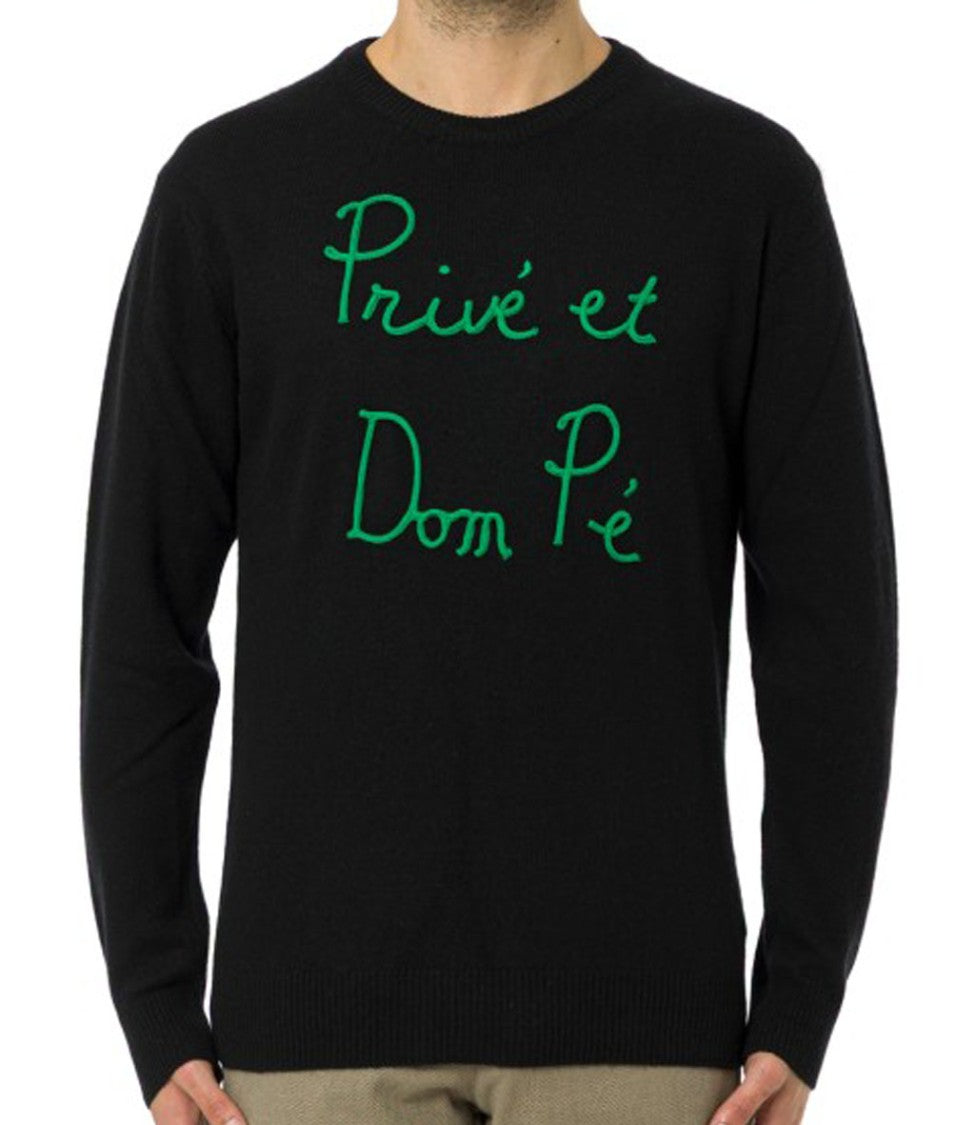 Mc2 Saint Barth Prive Et Dompe 00 Emb Black Crewneck Sweater