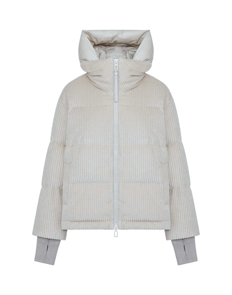 Duno Lightweight Short Down Jacket In Pure Wool Fabric