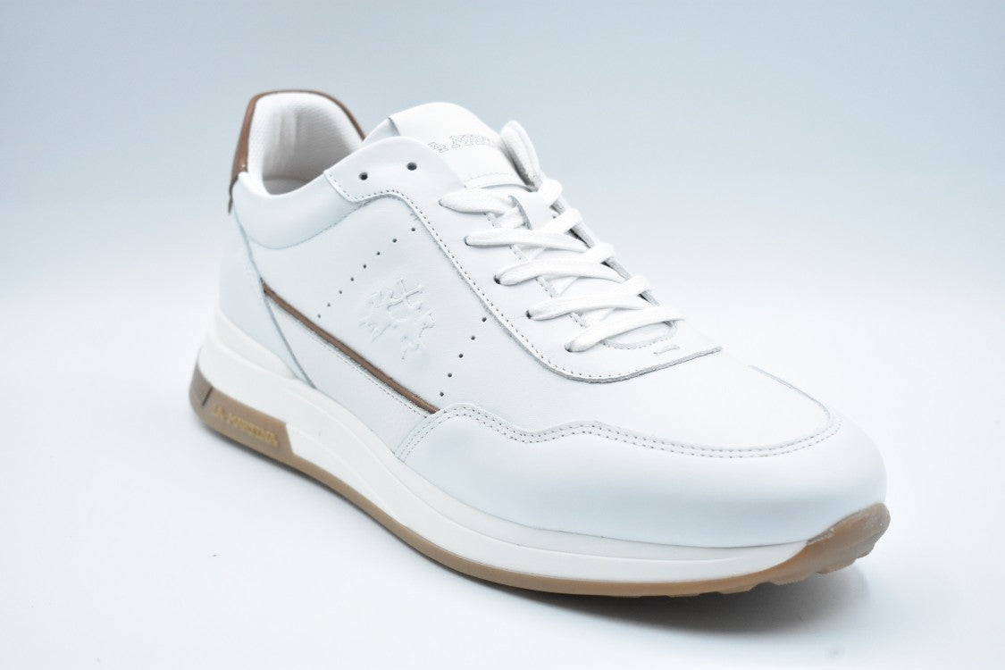 La Martina Classic White Sneakers With Handcrafted Details