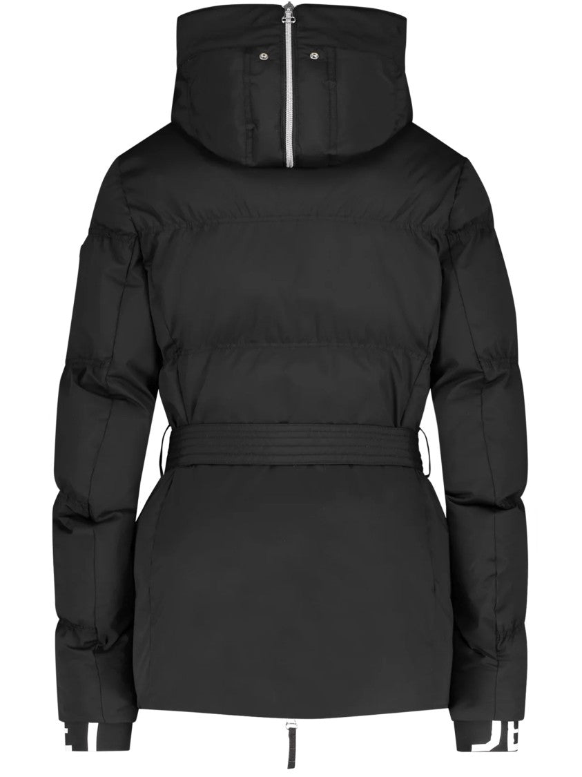 Jet Set Black Chamonix Belted Quilted Jacket