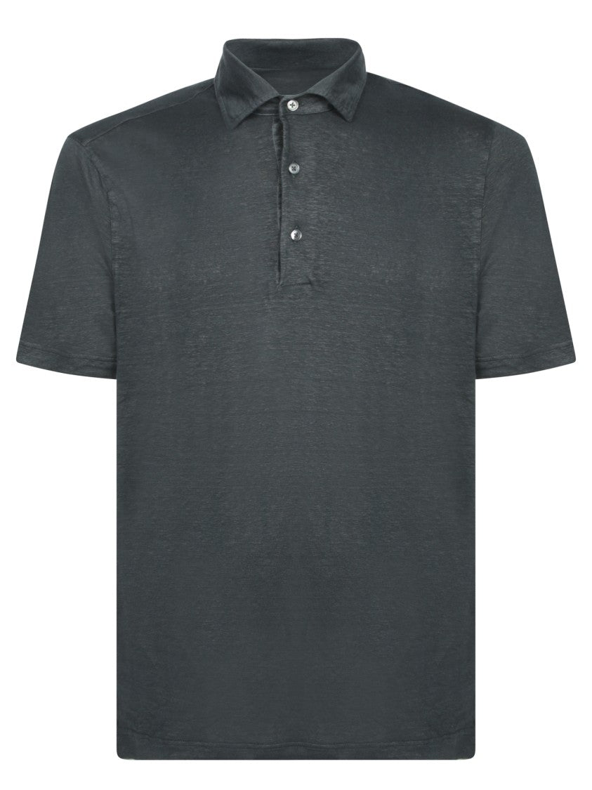 Dell'oglio Linen Polo Shirt With Classic Collar