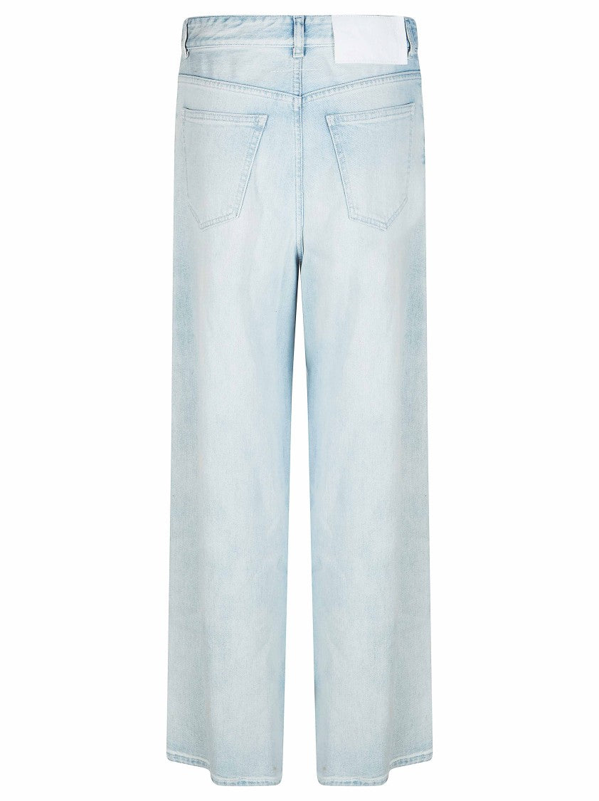 Mm6 By Maison Margiela Light Wash Blue Drawstring Denim Jeans