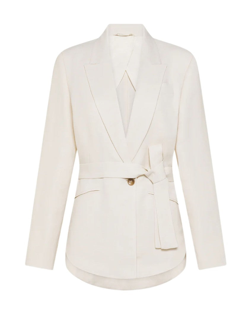 Seventy Sash-Tie Waist Notched Lapels Jacket