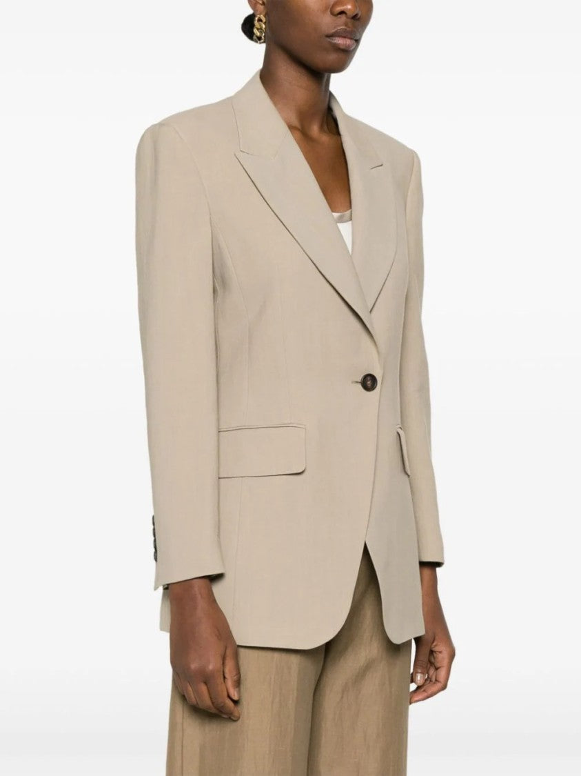 Brunello Cucinelli Beige Linen Blend Blazer