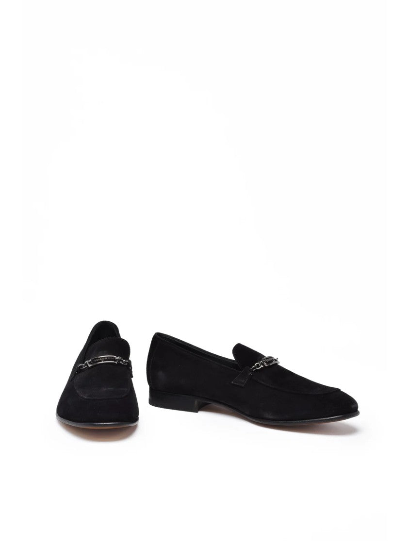 Salvatore Ferragamo Black Suede Luis Loafers
