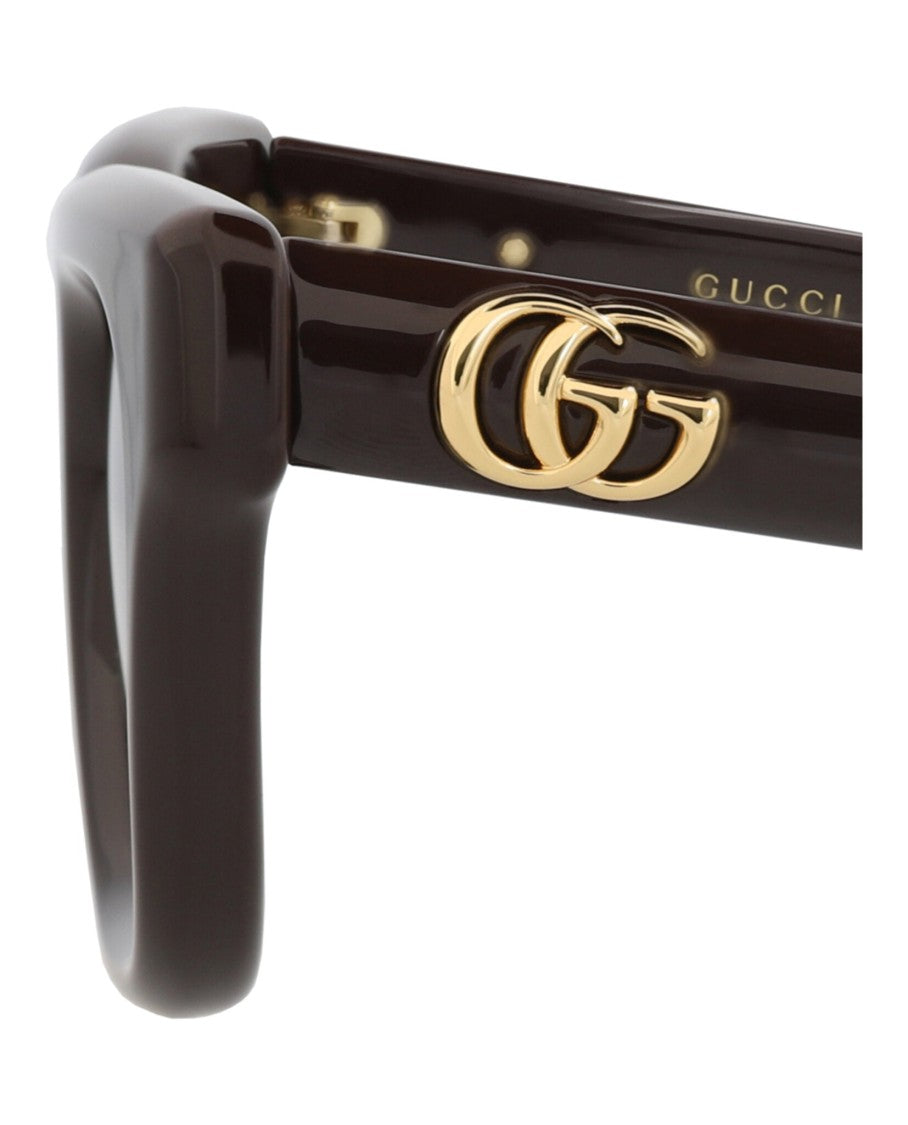 Gucci Square-Frame Injection Sunglasses With Gold-Tone Logo Detail