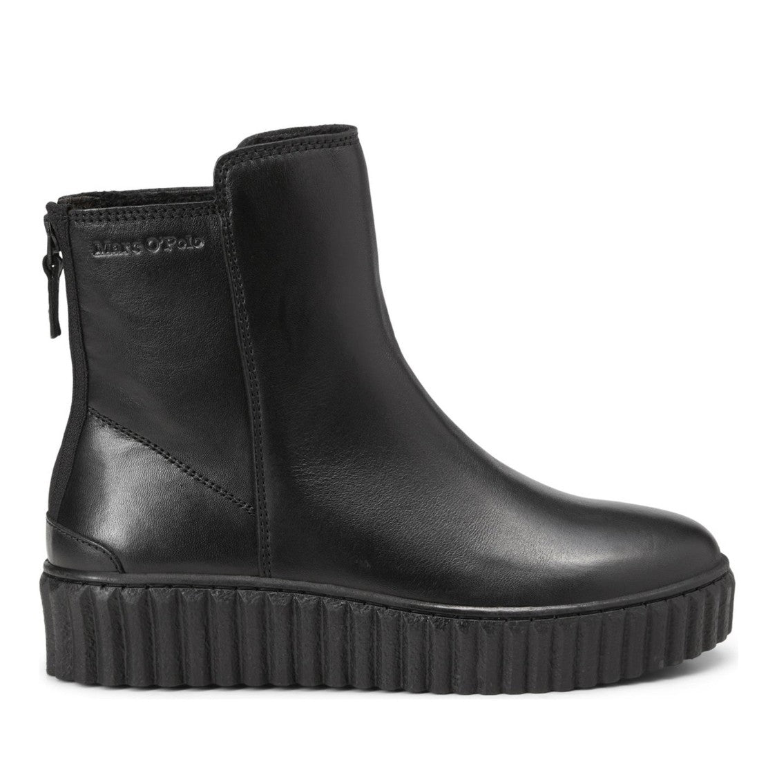 Marc O'polo Black Bianca 21 A Traction Sole Smooth Leather Boots