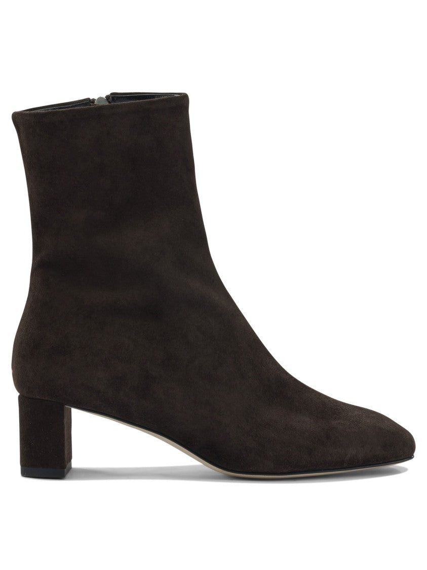 Aeydē Brown Suede Ankle Boots With Square Toe