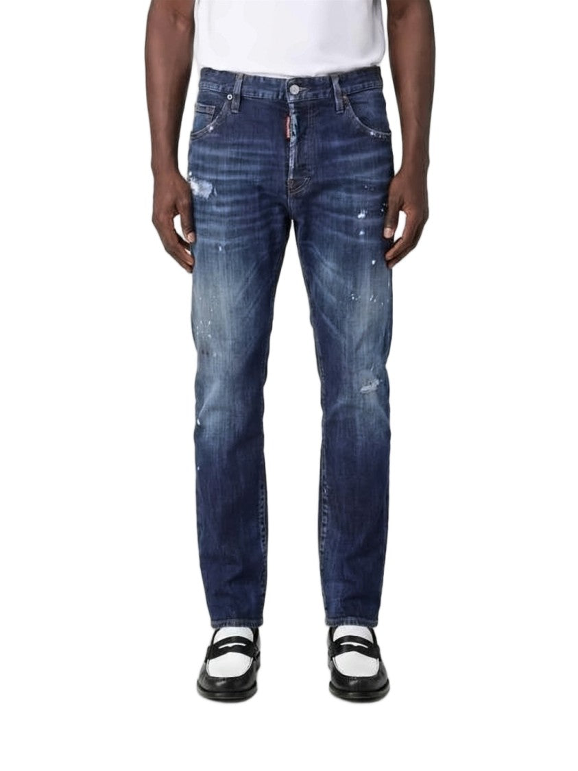 Dsquared2 Slim Fit Denim Pants With Distressed Details