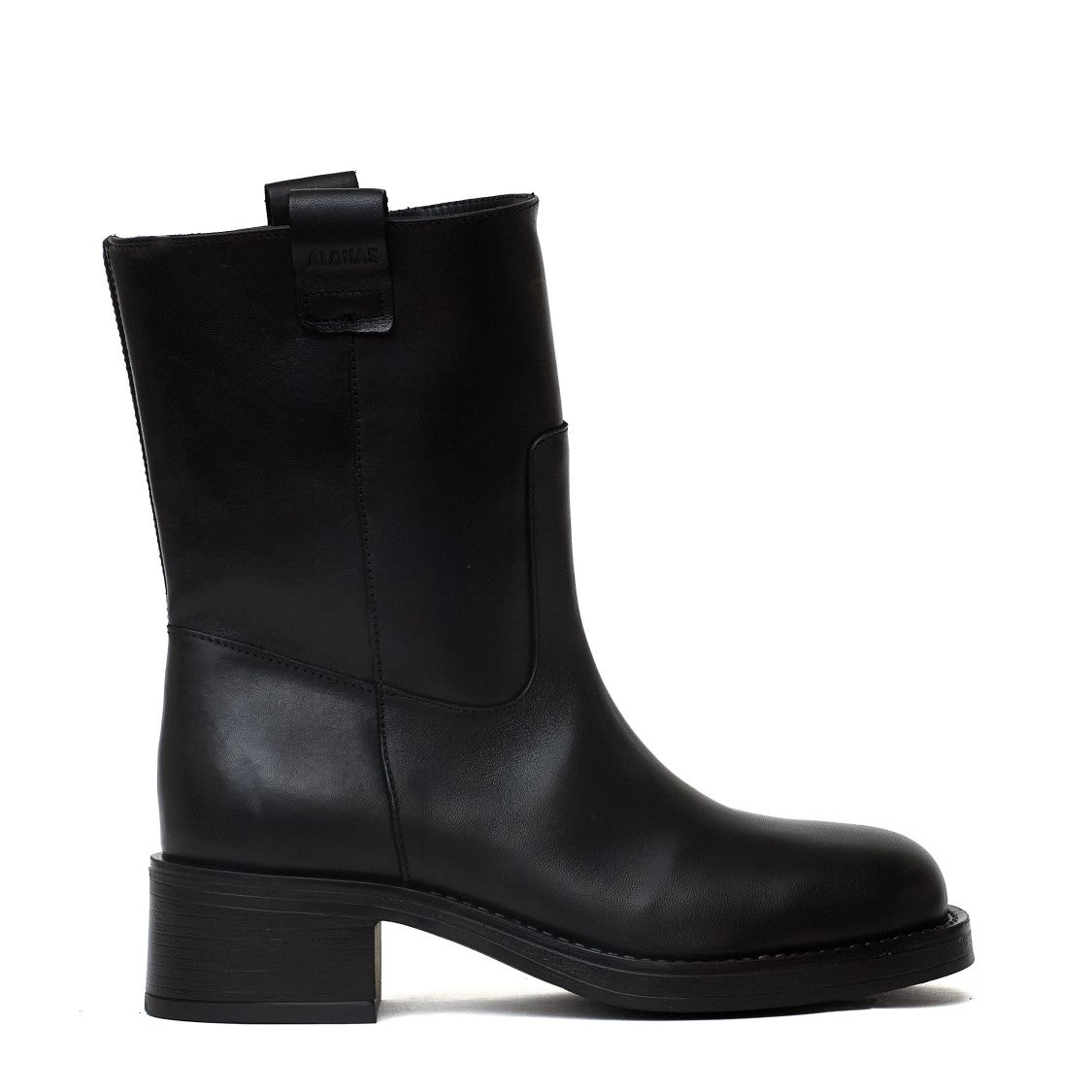Alohas Rajan Black Aged Leather Boots