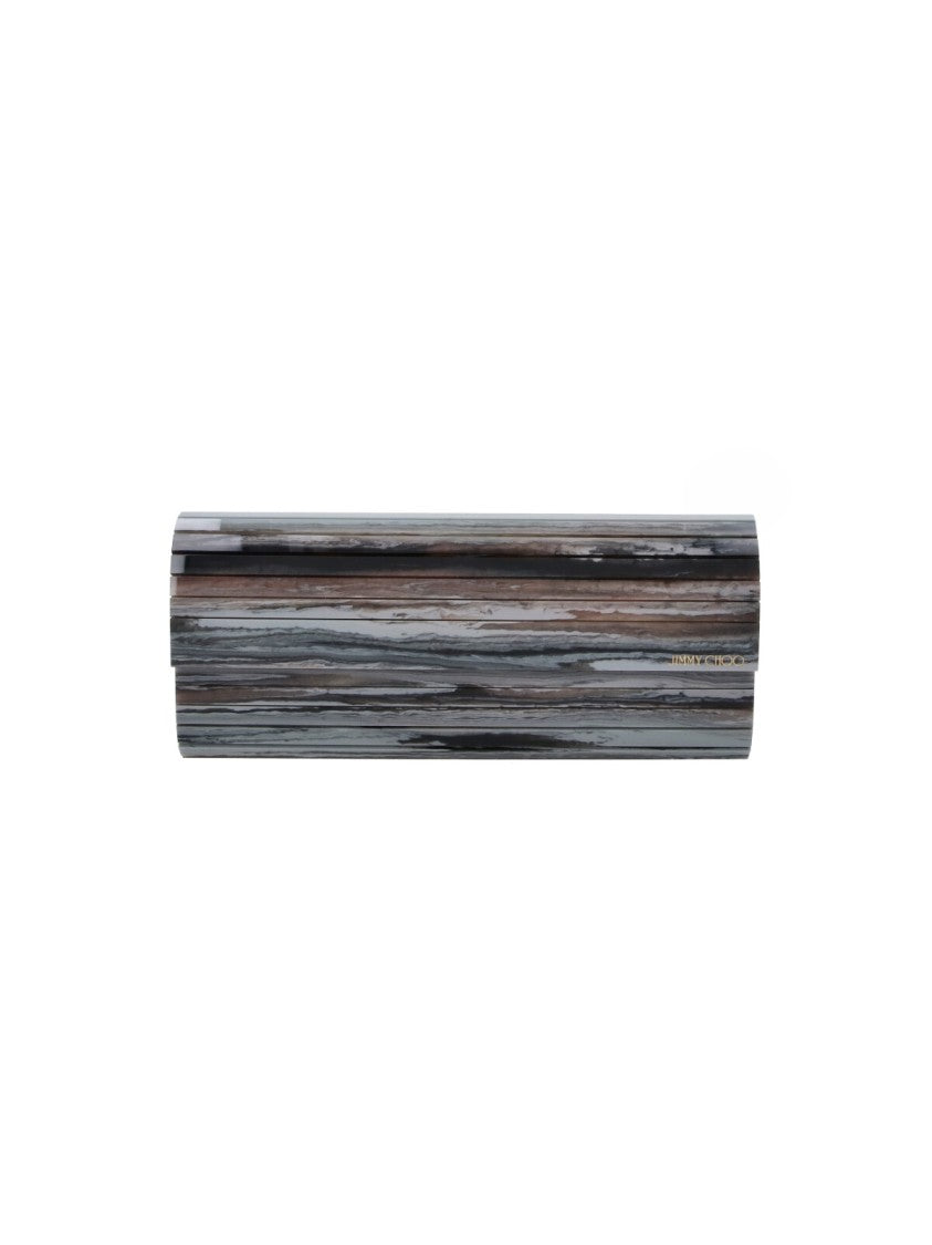 Jimmy Choo Grey Sweetie Acrylic Glitter Clutch