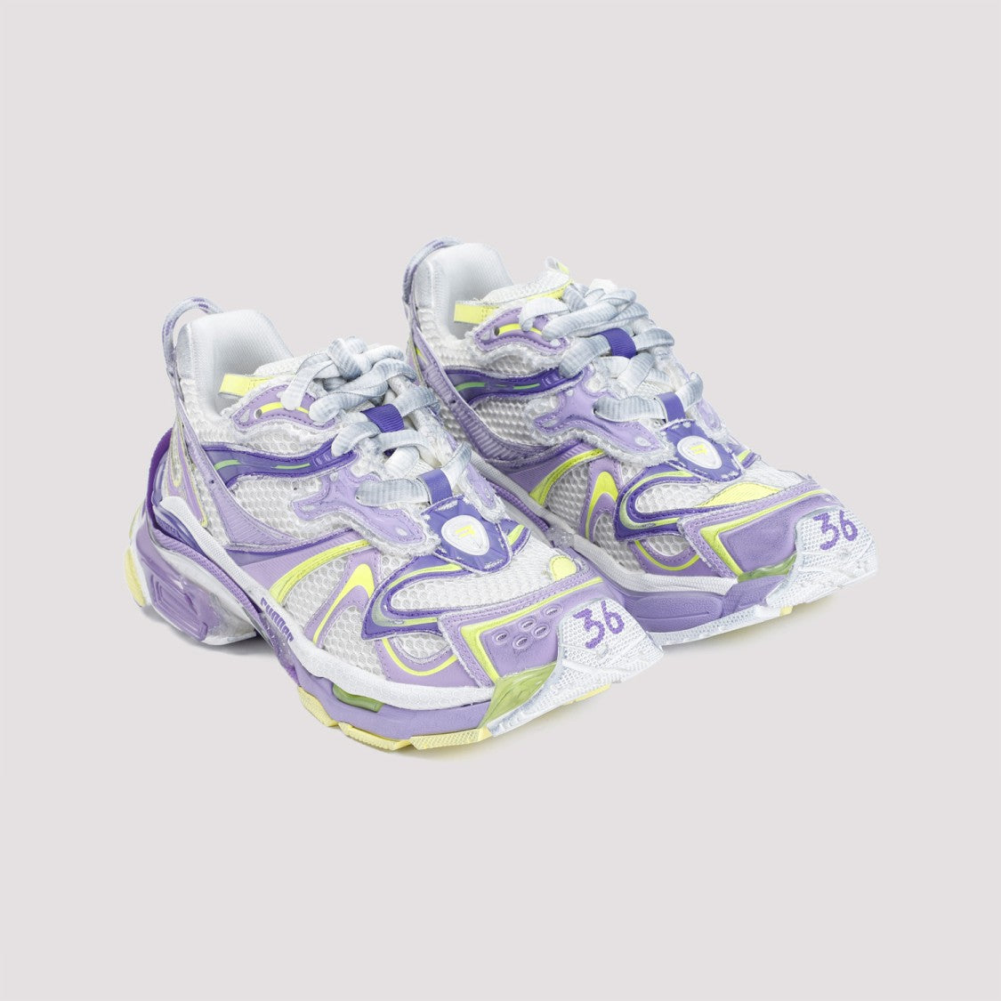 Balenciaga Runner 2 Lilac Yellow Polyurethane Sneakers